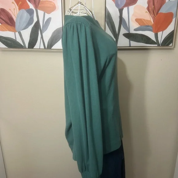 LOFT Teal Boatneck Sweater- super soft! - Picture 3 of 5